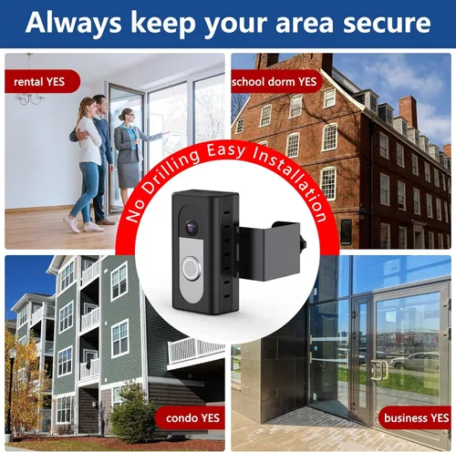 Vista 6 de KIMILAR Soporte Antirrobo para Timbre de Video Compatible con Timbre de Video Inalámbrico Ring/Blink, Accesorios de Soporte de Montaje Ajustable