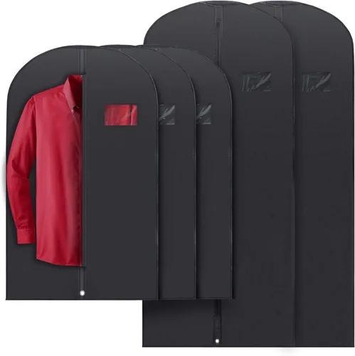 PLX Bolsas de ropa negras para colgar ropa, bolsa de traje para hombres para viajes y almacenamiento de ropa de vestidos de mujer, camisas, abrigos