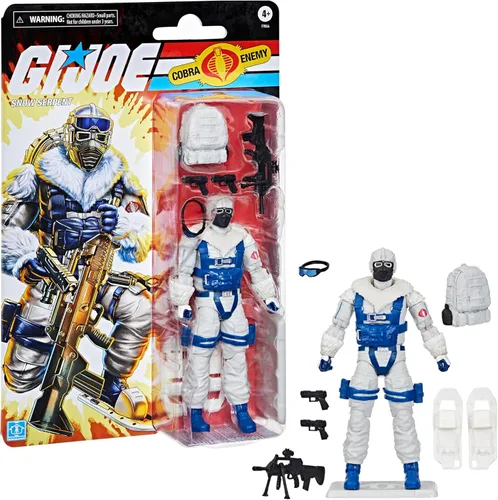 Vista 11 de G.I. Joe Classified Series Retro Cardback Snow Serpent, Figura de acción coleccionable de 6 pulgadas con 8 accesorios