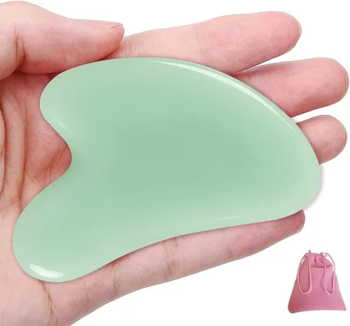 Taube Gua Sha Herramientas faciales Natural Premium Jade Stone Guasha herramienta para masaje corporal facial Tabla de raspar Punto de gatillo