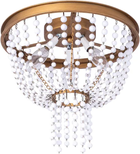 Vista 15 de VILUXY Candelabro bohemio con cuentas de madera de granja, lámpara colgante de cuentas de madera, Chandeleir colgante de 3 luces, candelabro rústico