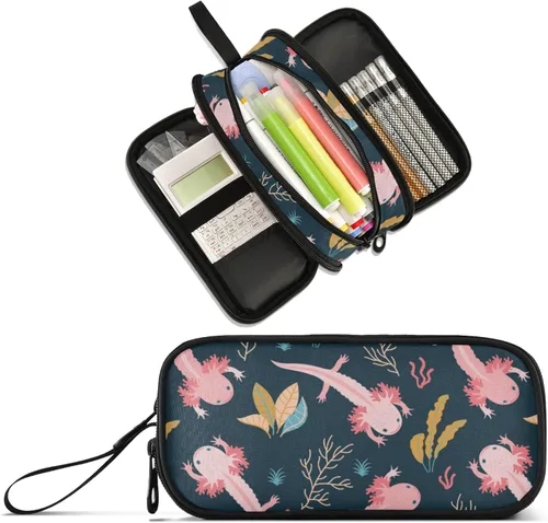 Vista 30 de Celestial Bohemian Moon - Estuche de gran capacidad para lápices con 3 compartimentos para oficina y escuela, bolsa grande de almacenamiento