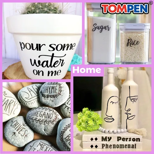 Vista 5 de Rotuladores permanentes negros a granel, 500 unidades, uso para Halloween, marcadores permanentes impermeables con secado rápido en madera