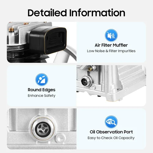 Vista 7 de Cabezal de bomba de compresor de aire, motor de bomba de compresor industrial 3HP 2.2KW, cabezal de bombas de lubricación de salpicaduras