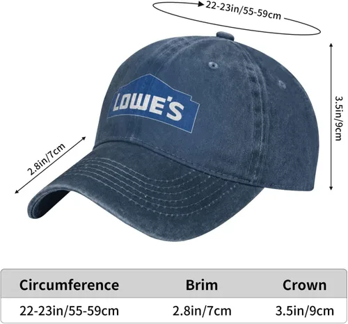 Vista 6 de ATOMDEAM Unisex Lowe'S-Logo-Blue_ Sombrero de vaquero camionero papá regalo hebilla ajustable cierre sombrero de sol