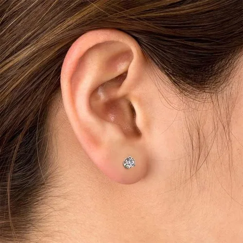 Vista 6 de Aretes ComfyEarrings con tuerca y cristales CZ de 0.15 pulgadas