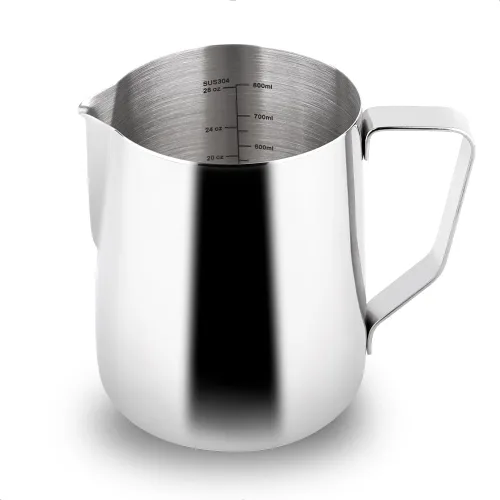 Vista 28 de watchget Jarra Espumadora de Leche 350ml/600ml/900ml/1500ml (12oz/20oz/32oz/52oz) - Jarra de Acero Inoxidable para Vapor de Espresso