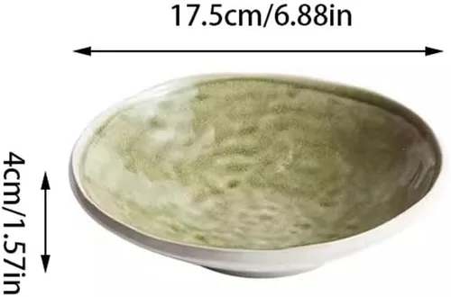 Vista 2 de LUNIZ Platos de cena de cerámica irregular plato de cena para el hogar Plato de sopa profundo Plato comercial de aperitivos para restaurante, plato