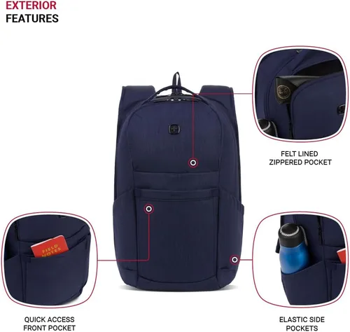 Vista 3 de SwissGear Mochila para laptop, Azul marino jaspeado