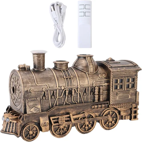 Vista 8 de Diydeg Train Diffuser, 300ml Quiet Vintage Steam Train Essential Oil Diffuser with Night Light, Cool Mist Humidifier Diffuser for Bedroom Desk
