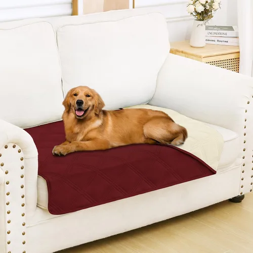 Vista 76 de Smiry Funda Manta Impermeable para Cama de Perro, Manta Suave Reversible para Mascotas, Lavable a Prueba de Fugas, Funda para Gatos y Perros