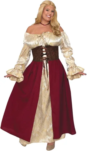 Forum Disfraz de moza medieval para mujer, como se muestra, Plus, Como se muestra