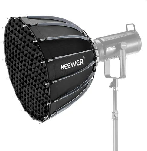 NEEWER Caja de luz parabólica de liberación rápida con difusor y rejilla, 22 pulgadas para fotografía de luz Bowens para CB60 CB200B MS60 MS150B Q4