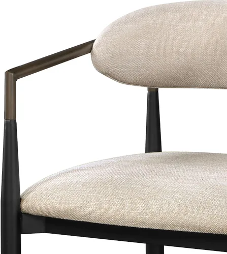 Vista 7 de Acme Jaramillo Barrel - Silla lateral en color beige y negro (juego de 2)