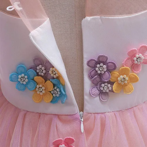 Vista 5 de IZKIZF - Disfraz de unicornio para niñas, vestido largo de tul con diadema, fiesta de cumpleaños, carnaval, cosplay