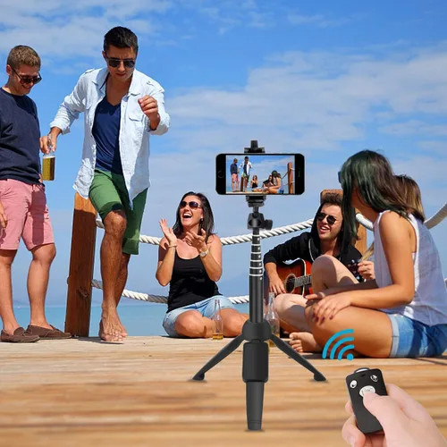 Vista 6 de Palo selfie, trípode y palo selfie profesional de 102 cm, extensible, con control remoto inalámbrico, para iPhone 6, 7, 8, X Plus, Samsung Galaxy