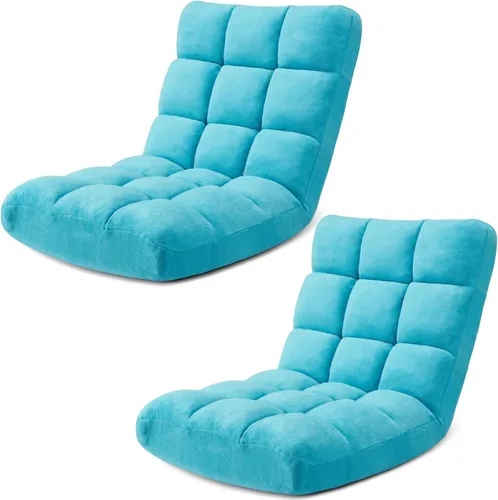 Vista 80 de Silla plegable para juegos de suelo de 14 posiciones, acolchada y ajustable, con algodón transpirable y terciopelo coral agradable a la piel