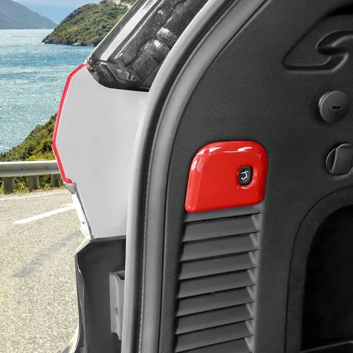 Vista 6 de Jimen Compatible con Jeep Grand Cherokee 2011-2020, cubierta de botón para interruptor de maletero (fibra de carbono)