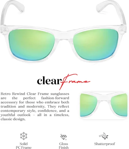 Vista 3 de Retro Rewind - Gafas de sol polarizadas para hombre y mujer, protección UV, gafas de sol clásicas