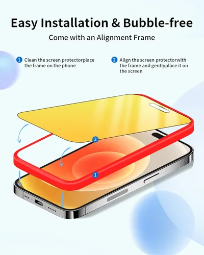 Vista 5 de para iPhone 14 Pro Max y para iPhone 15 Plus Protector de pantalla de privacidad Gradient colorido anti espía vidrio templado 2 PACK 25° anti luz