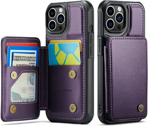 Vista 76 de Vinich Funda tipo cartera para iPhone 11 con soporte para tarjetas, bloqueo RFID, ranuras de crédito, función atril, a prueba de golpes, para Negro
