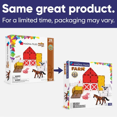 Vista 7 de MAGNA-TILES Farm Animals - Juego de construcción magnética de 25 piezas, la marca original de construcción magnética