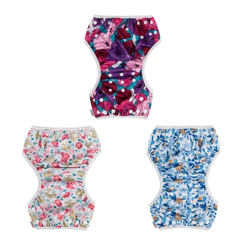 Vista 137 de Alva, Pañales de bebé para nadar, paquete de 2 unidades, talle único, reutilizable, lavable y ajustable de 0 a 36 meses. Tamaño de 10 a 40 lbs