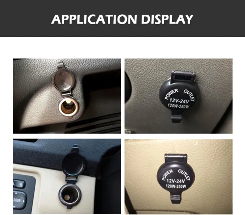 Vista 7 de Enchufe para encendedor de cigarrillos de automóvil, enchufe de encendedor de cigarrillos de 12 V con cubierta impermeable y cable de extensión