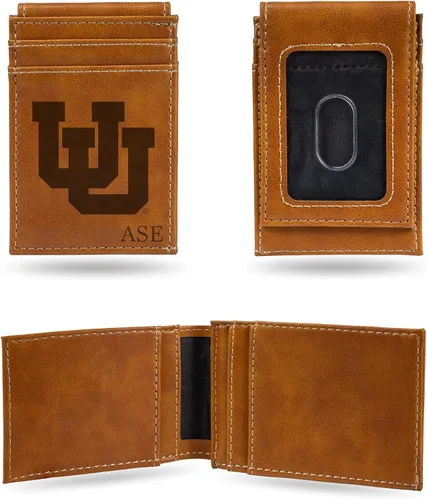 Vista 59 de Rico Industries NCAA Arizona State Sun Devils Brown - Cartera de bolsillo frontal personalizada con grabado láser - Delgada/ligera - Gran artículo