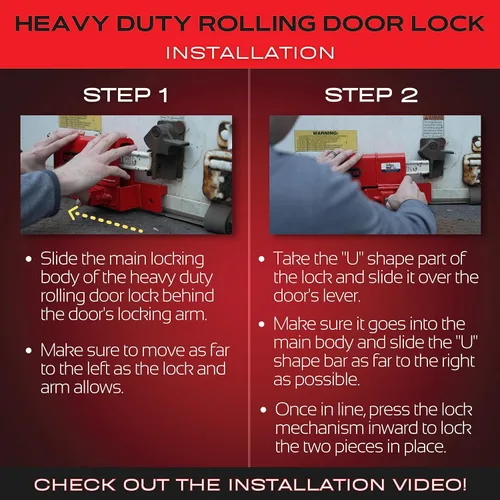 Vista 5 de Equipment Lock Co. Cerradura de puerta enrollable resistente con llave similar, modelo # HDRDL-KA