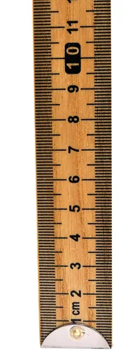 Vista 3 de EISCO Palillo medidor de doble cara - Barra métrica de madera dura, lectura horizontal y extremos metálicos protectores