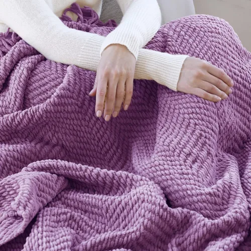 Vista 66 de Manta para sofá, funda de sofá suave de punto texturizado, manta de tweed con borlas de flecos para decoración del hogar, cama, sofá, silla, 50 x 60