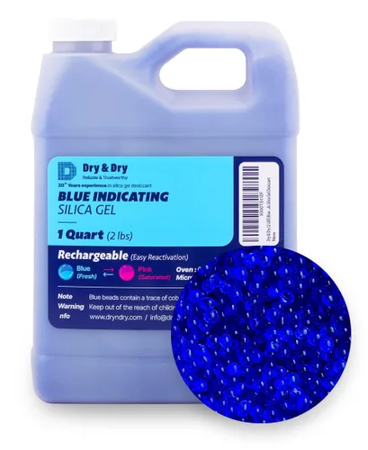 Vista 26 de Dry & Dry 1 galón de gel sílice color azul (de 0.08 a 0.16 pulgadas estándar industrial), 7.5 lb, reutilizable