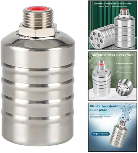 Vista 5 de Stainless Steel Automatic Water Level Controller with Float Valve for Tank, 304 SS Construction, Reliable Inflow Regulation for Garden, Kitchen