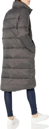 Vista 2 de Tienda Essentials Abrigo para mujer de peso medio, resistente al agua, manga larga, corte holgado, más largo