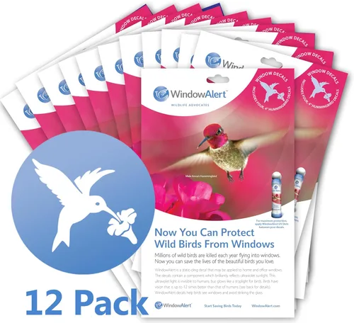 Vista 6 de WindowAlert - Calcomanías anticolisión para pájaros – Calcomanía transparente para ventana para proteger a las aves silvestres de colisiones contra