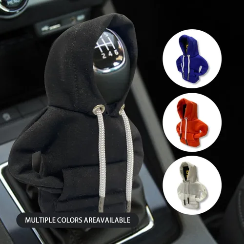 Vista 7 de JOYCOURT Sudadera con capucha para palanca de cambios de automóvil, cubierta de perilla de palanca de cambios de moda, mini sudadera con capucha