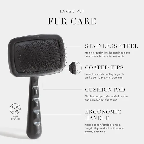 Vista 8 de Tweezerman Dog and Cat Slicker Brush for Pets, Grooming Brush with Coated Bristles to Prevent Scratching and Ergonomic Handle