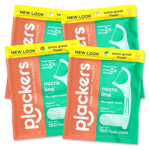 Vista 9 de Plackers Micro Mint - Púas de hilo dental, 90 unidades, paquete de 3
