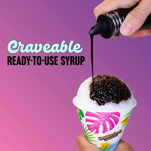 Vista 5 de Hawaiian Shaved Ice Jarabe de cereza, uva, frambuesa azul con 3 pintas ácidas