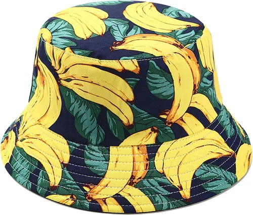 Mashiaoyi Sombrero de pescador reversible de doble cara con estampado unisex