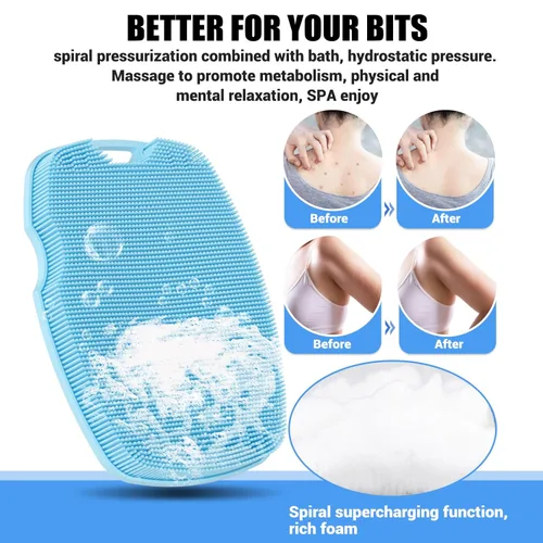 Vista 4 de Canroom Depurador corporal de silicona, anti infusión de zinc, cerdas altamente elásticas, exfoliante corporal para cuerpo de ducha, reducción