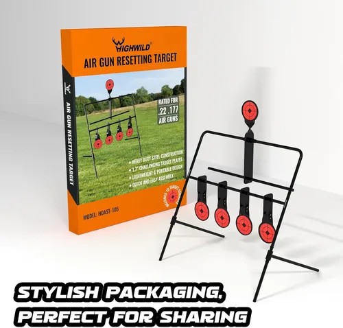 Vista 8 de Highwild Objetivo de acero de reinicio automático de pistola de aire, clasificado para calibre .177 .20