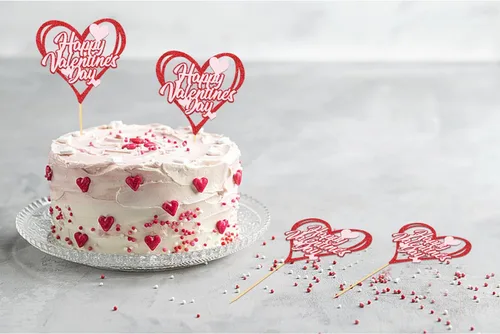 Vista 5 de 24 adornos para cupcakes del día de San Valentín para decoraciones de San Valentín, temática de dulce amor, para decoración de pasteles del día