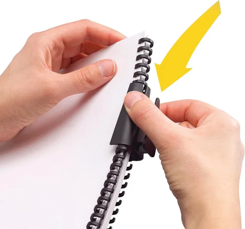 Vista 2 de Swingline GBC 2515662 ProClick Easy Edit Spines, 5/16 pulgadas de diámetro, capacidad de 45 hojas, negro, paquete de 25