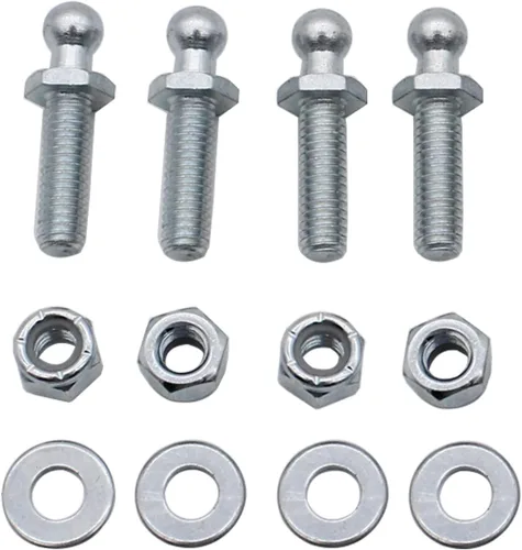 4 pares de pernos de bola de 0.394 in con tuercas de bloqueo de hardware, arandelas de rosca de 5/16-18 x vástago de 1 pulgada de largo para