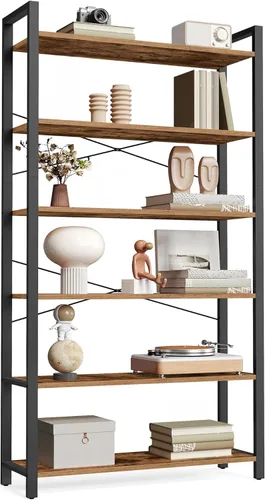 Vista 16 de VASAGLE Bookshelf, Bookcase with Steel Frame, Book Shelf for Living Room, Home Office, Study