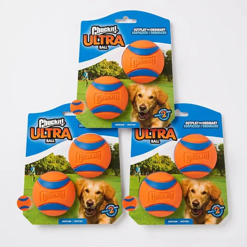 Vista 9 de Chuckit! Ultra Ball Juguete para Perros - Pelotas Saltarinas de Buscar Medianas para Perros de 20-60 libras - Hecho de Goma Duradera - Juguetes