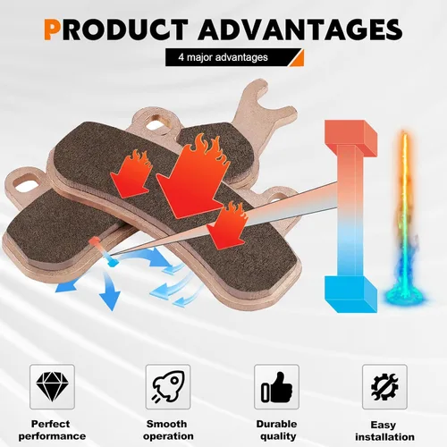 Vista 4 de Pastillas de freno sinterizadas para Can-Am Defender Delanteras RearHD9 HD8 HD7 2016 2017 2018 2019 2020 2021