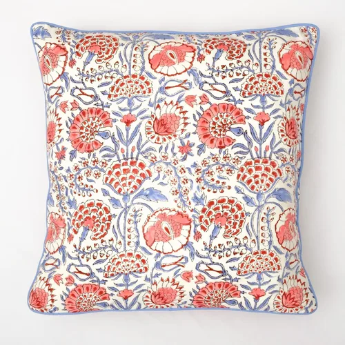 Vista 26 de Ridhi Fundas de almohada de algodón con estampado de bloques para almohadas decorativas para sala de estar, elegantes y bohemias, bonitas fundas